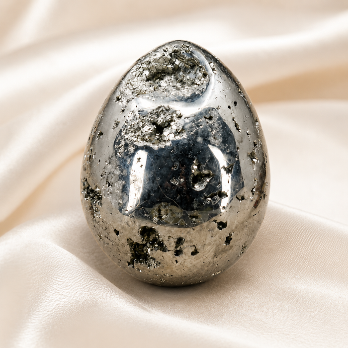 Pyrite Druzy Eggs Stone, Pyrite Crystal Egg ~ Natural Raw Metaphysical Gemstone