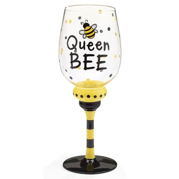 Queen Bee 16 oz. Wine Glass Goblet Sample