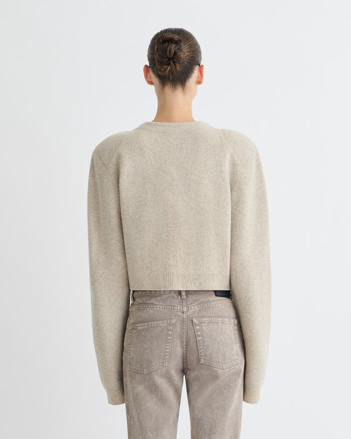 Raddix - Overwashed Merino Cardigan - Oatmeal