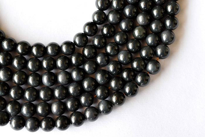 Rainbow Black Obsidian Beads, Natural Round Crystal Beads 4mm to 10mm