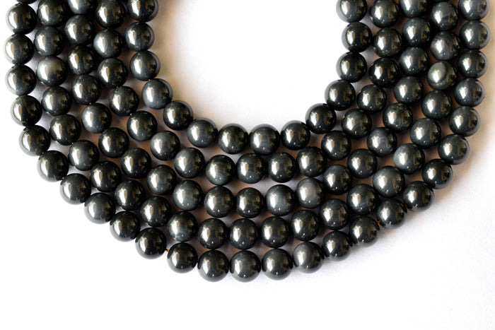Rainbow Black Obsidian Beads, Natural Round Crystal Beads 4mm to 10mm
