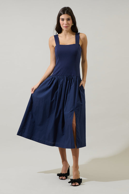 Raziela Knit Mix Media Midi Dress