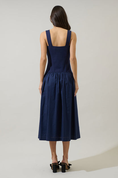 Raziela Knit Mix Media Midi Dress