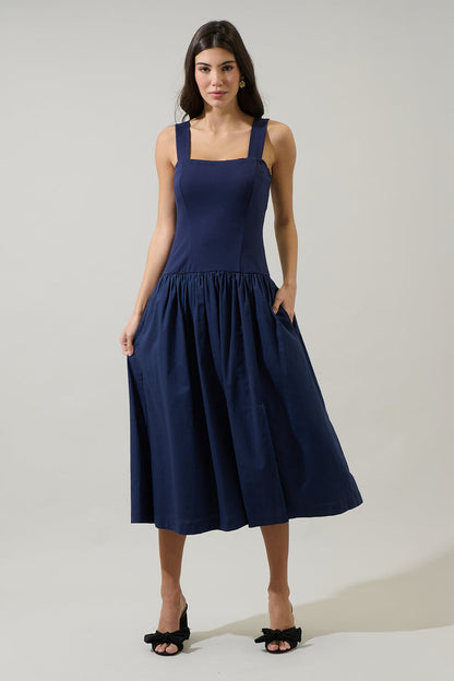 Raziela Knit Mix Media Midi Dress