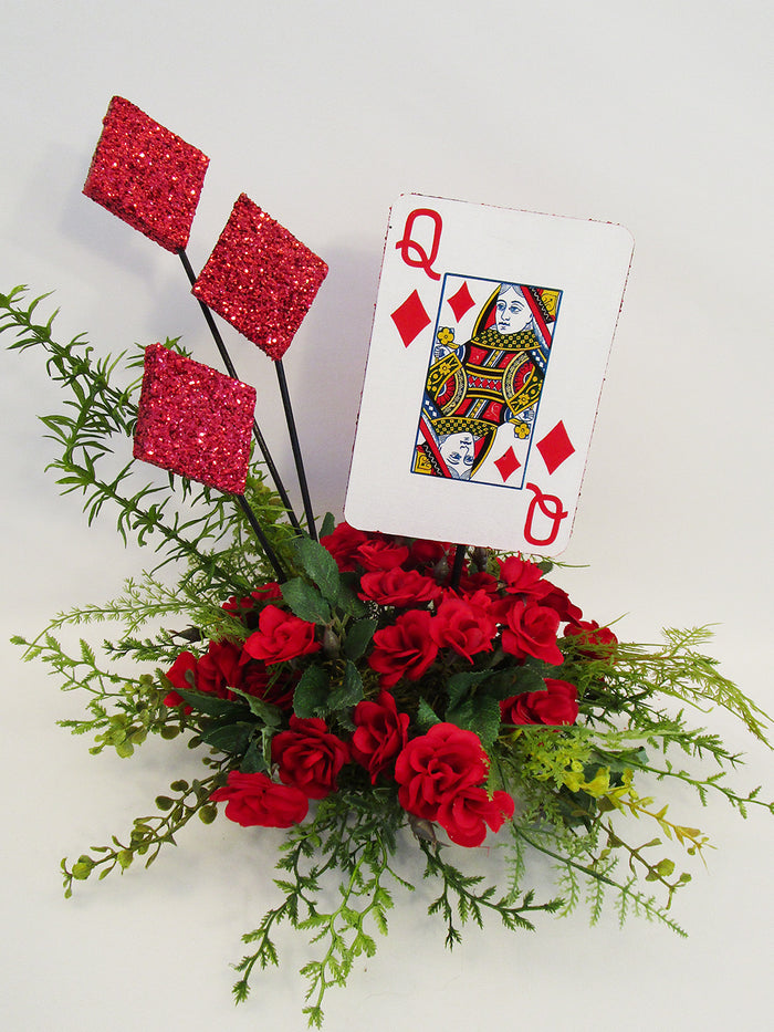QUEEN OF DIAMONDS TABLE CENTERPIECE - DESIGNS BY GINNY