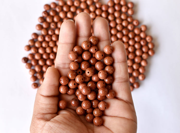 Red Sandstone Beads, Natural Round Crystal Beads 4mm to 16mm