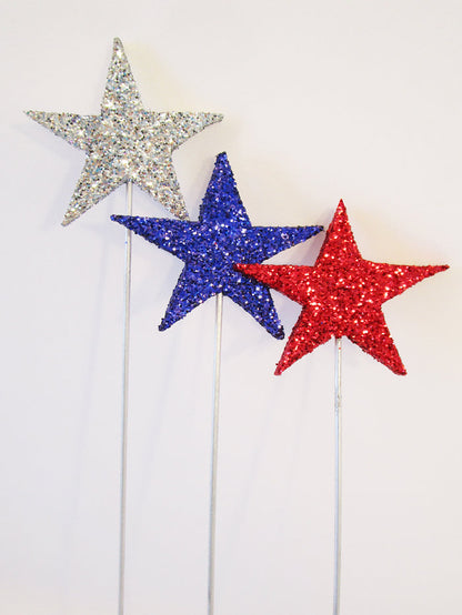 Red, Silver & Blue Stars