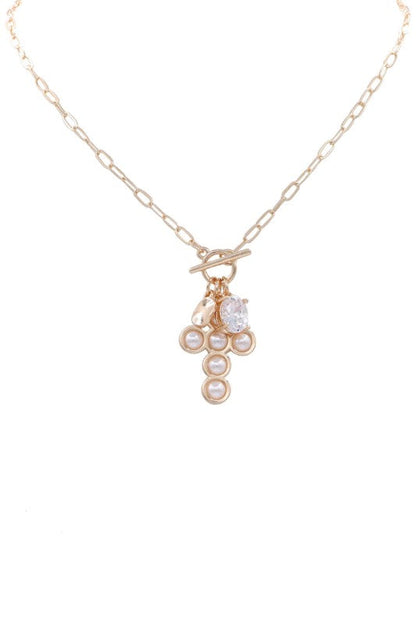 Reflect On Life Cross Necklace-Off White-Cute-Trendy-Shop-Womens-Boutique-Clothing-Store