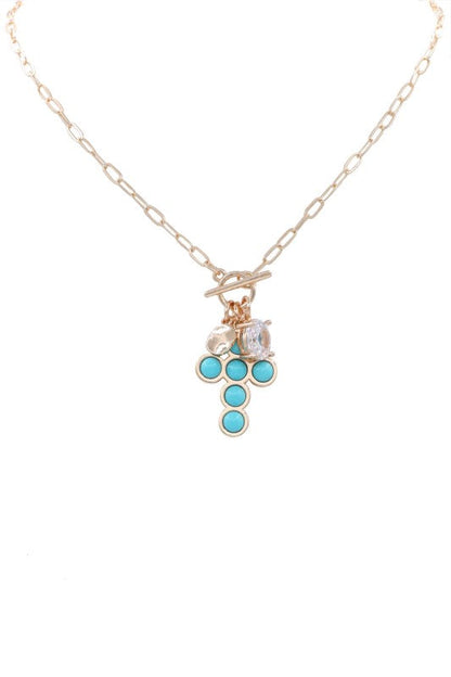 Reflect On Life Cross Necklace-Turquoise-Cute-Trendy-Shop-Womens-Boutique-Clothing-Store