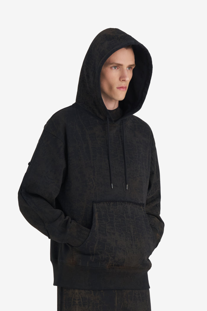 RELAX HOODIE OPTIONS CRACKED XXS / BLACK