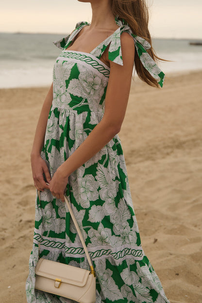 Rency Floral Pime Smocked Maxi Dress