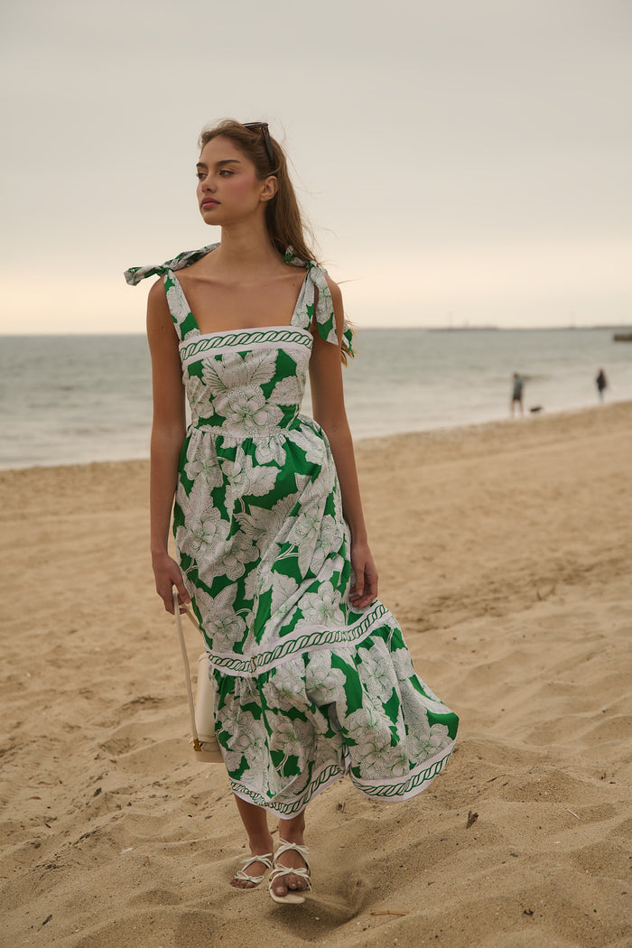 Rency Floral Pime Smocked Maxi Dress