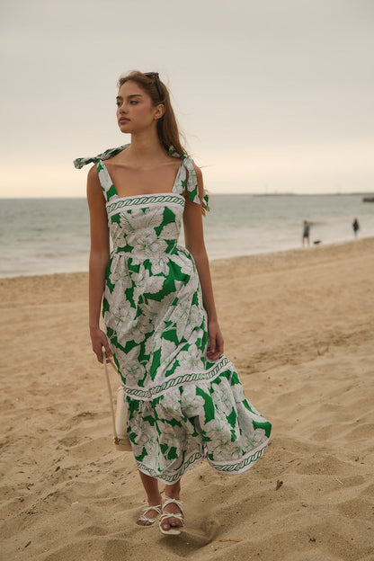 Rency Floral Pime Smocked Maxi Dress