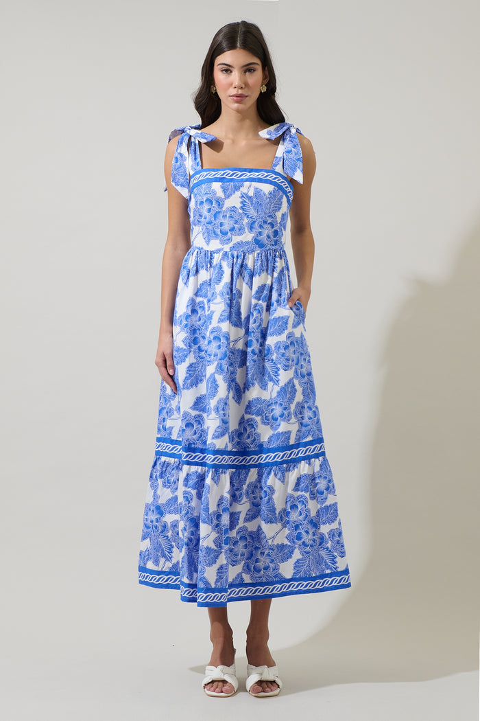 Rency Floral Pime Smocked Maxi Dress