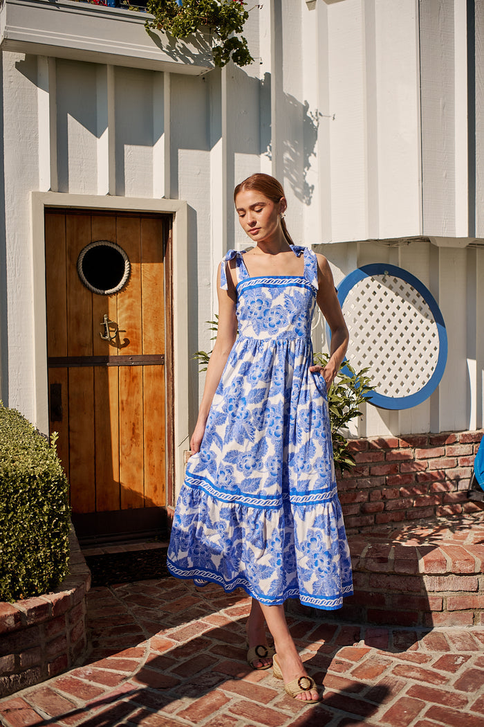 Rency Floral Pime Smocked Maxi Dress