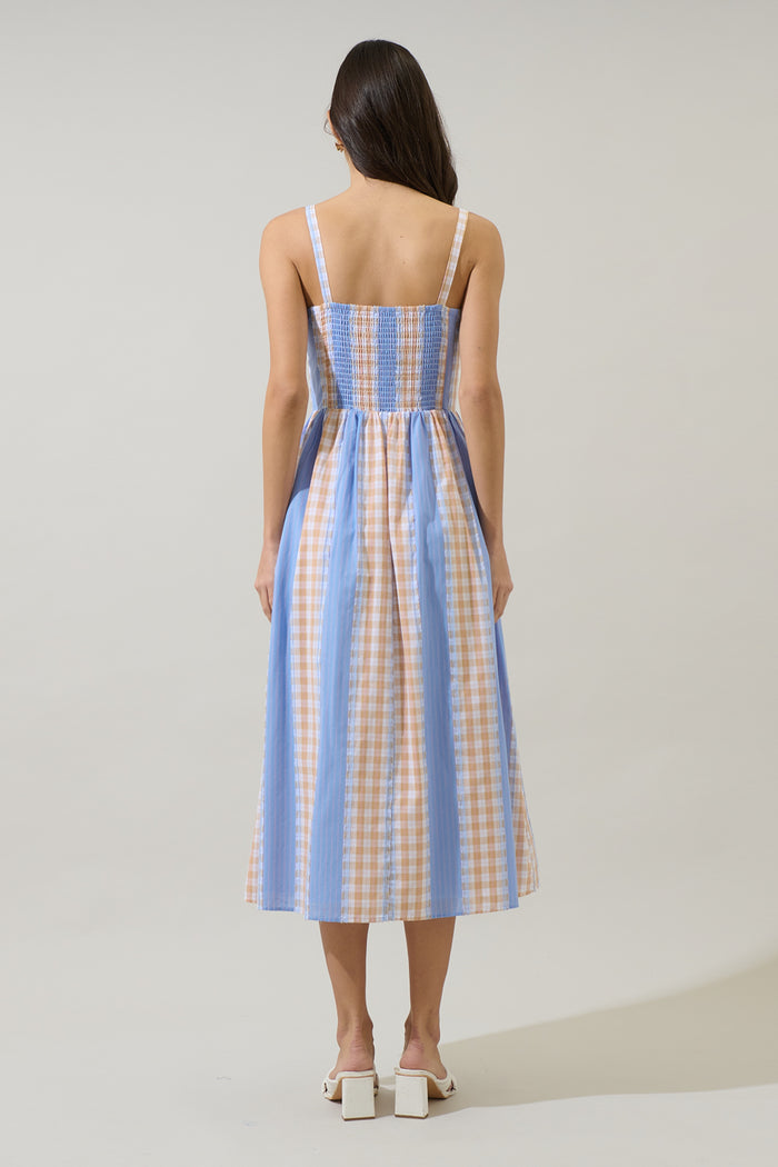 Renesa Heart Smocked Midi Dress