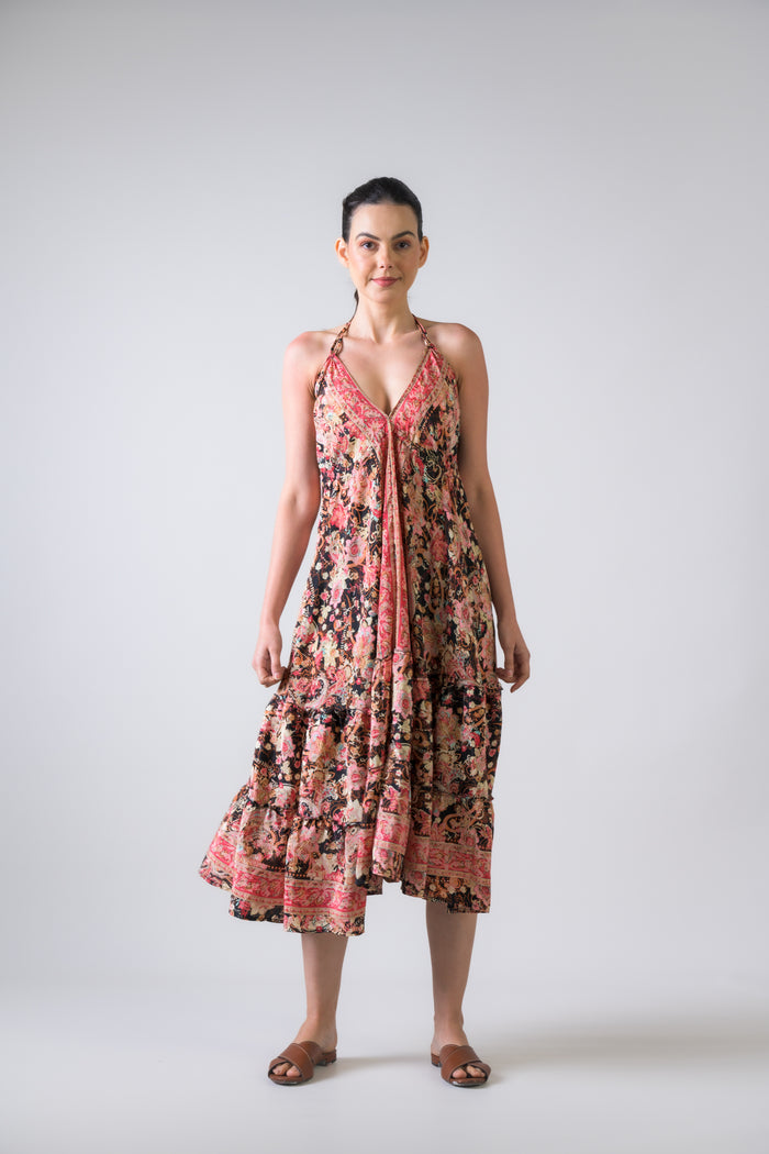 Rhea Dori Pattern Dress Blue / One Size