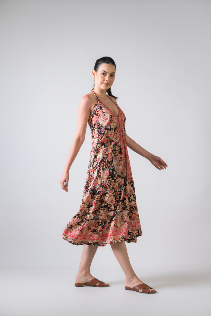 Rhea Dori Pattern Dress Blue / One Size