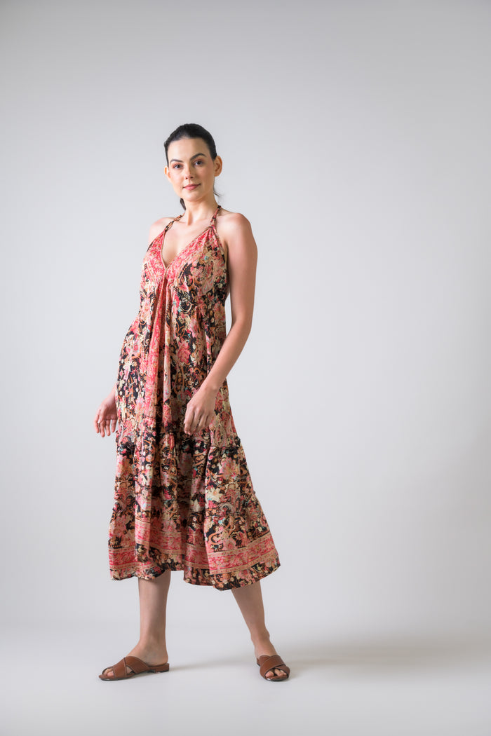 Rhea Dori Pattern Dress Blue / One Size