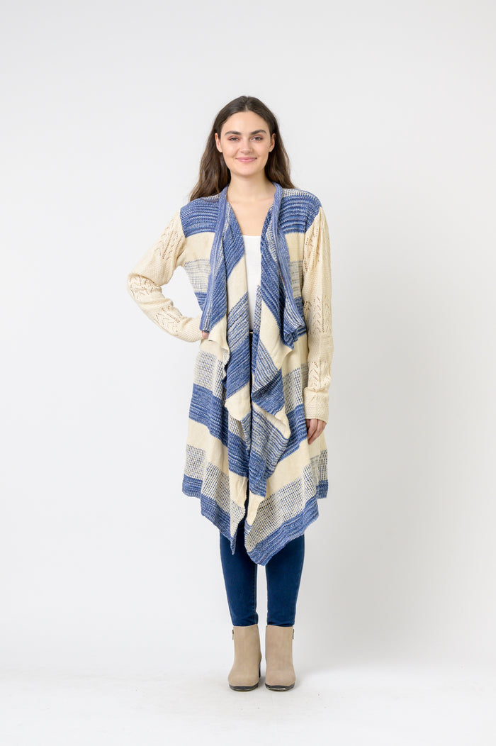 Rhea Long Sweater with Stripes