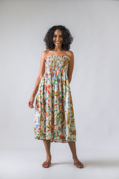 Rhea Raveena Smoked Dress Multicolor / S/M
