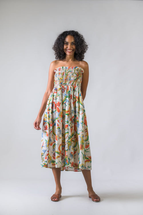 Rhea Raveena Smoked Dress Multicolor / S/M