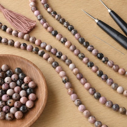 Rhodonite Beads, Natural Round Crystal Beads 4mm to 12mm