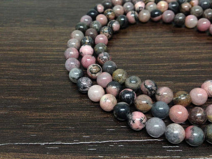 Rhodonite Gemstone Mala, 108 Prayer Bead Mala.