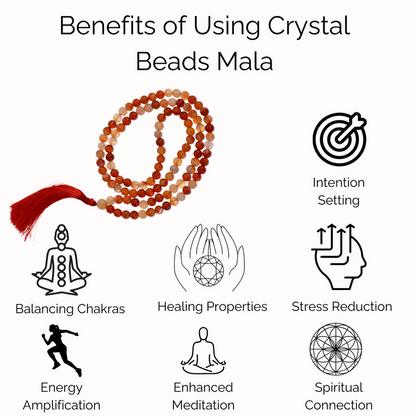 Rhodonite Gemstone Mala, 108 Prayer Bead Mala.