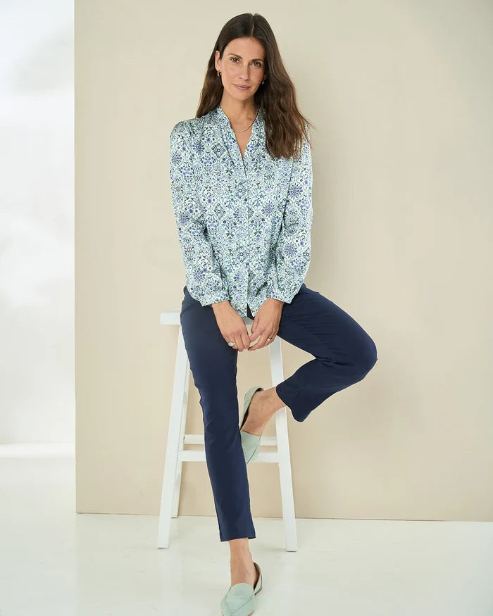 Rhonda Floral Pure Viscose Long Sleeve Blouse