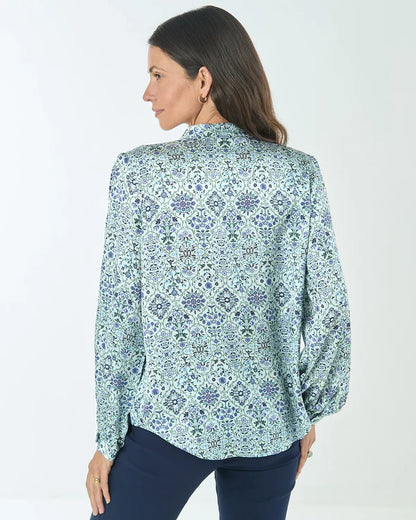 Rhonda Floral Pure Viscose Long Sleeve Blouse