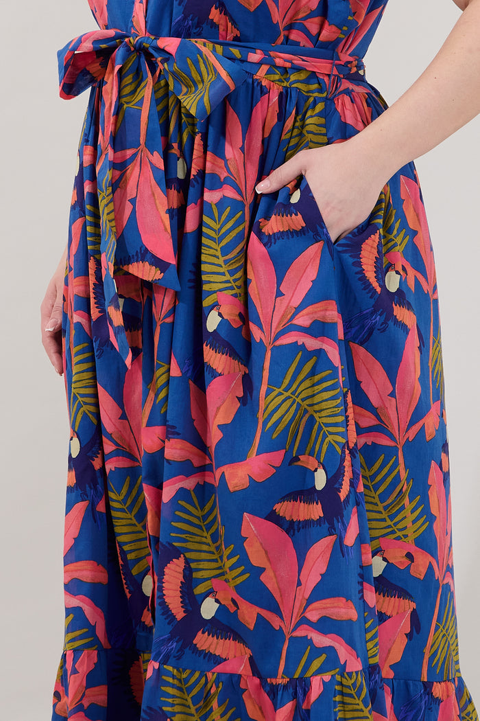 Riah Button Down Maxi Dress Tropical Curve