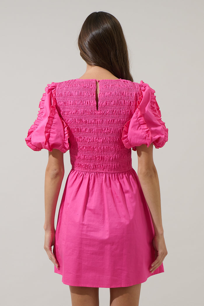 Riana Ruffle Smocked Mini Dress