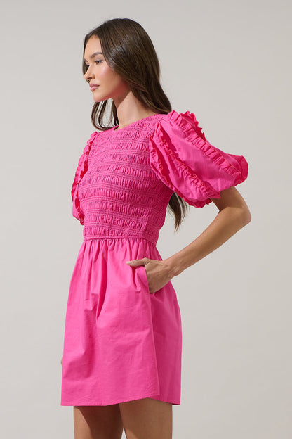 Riana Ruffle Smocked Mini Dress