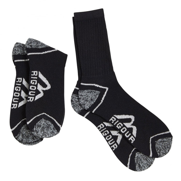 Rigour Black Boot Socks Per/3