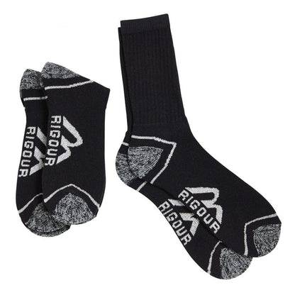 Rigour Black Boot Socks Per/3