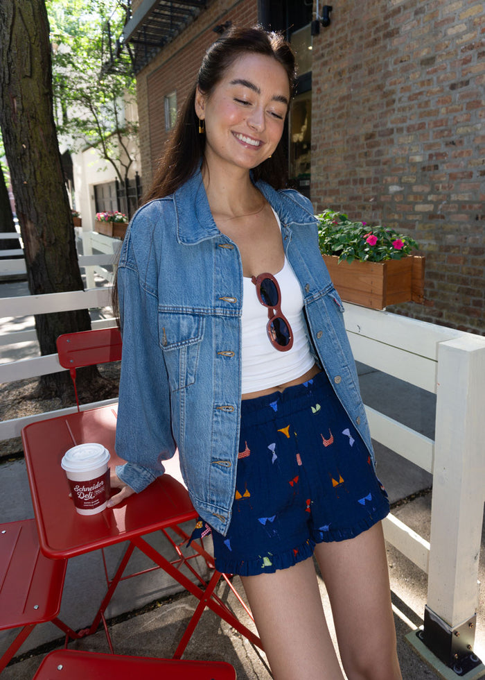Rini Short - Navy Red Multi
