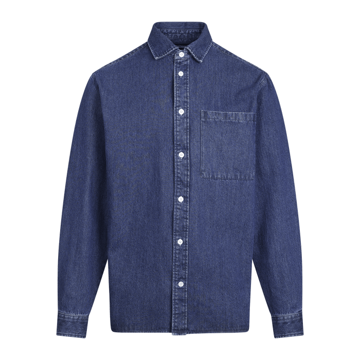 Urban Pioneers Male Rocco LS Shirt SHIRT DARK BLUE DENIM