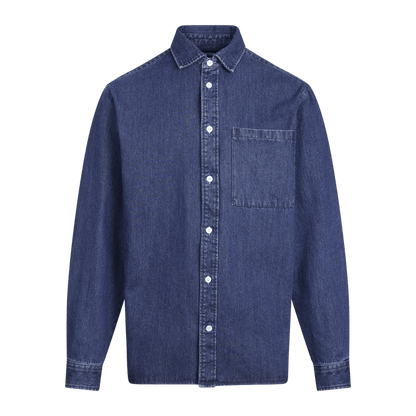 Urban Pioneers Male Rocco LS Shirt SHIRT DARK BLUE DENIM