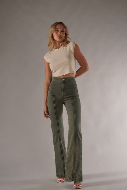 Rollergirl Flares / Green & Famous