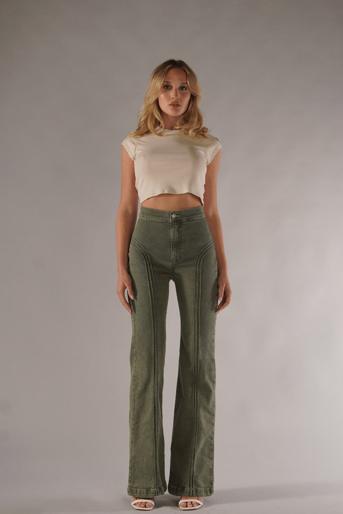 Rollergirl Flares / Green & Famous