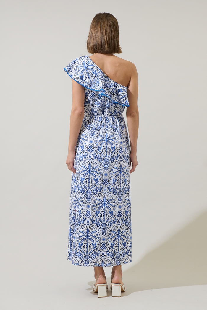 Romina Tropical Suraya One Shoulder Midi Dress