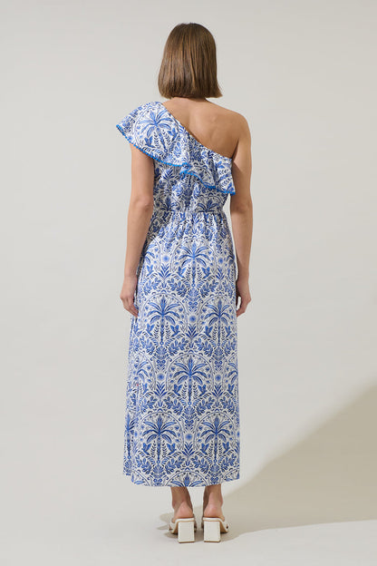 Romina Tropical Suraya One Shoulder Midi Dress