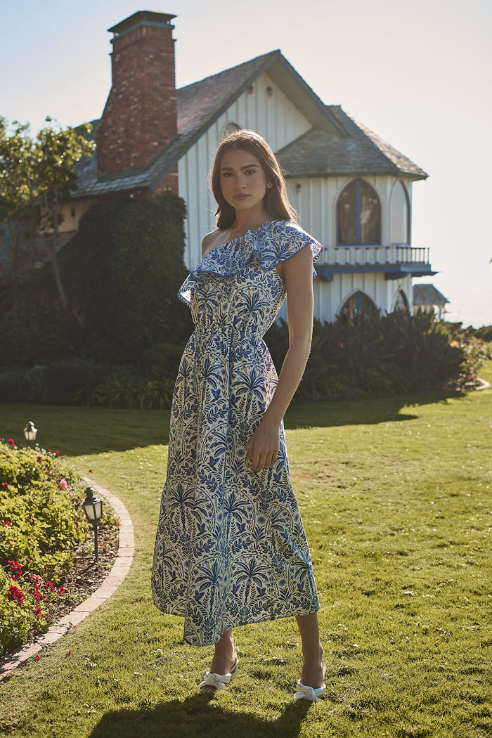Romina Tropical Suraya One Shoulder Midi Dress