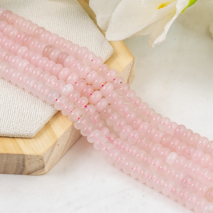 Rondelle Beads | Rose Quartz | Crystal Beads for Jewelry