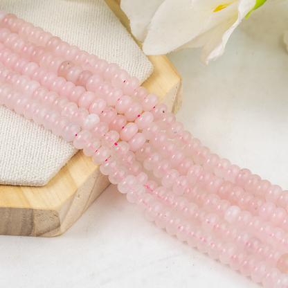 Rondelle Beads | Rose Quartz | Crystal Beads for Jewelry