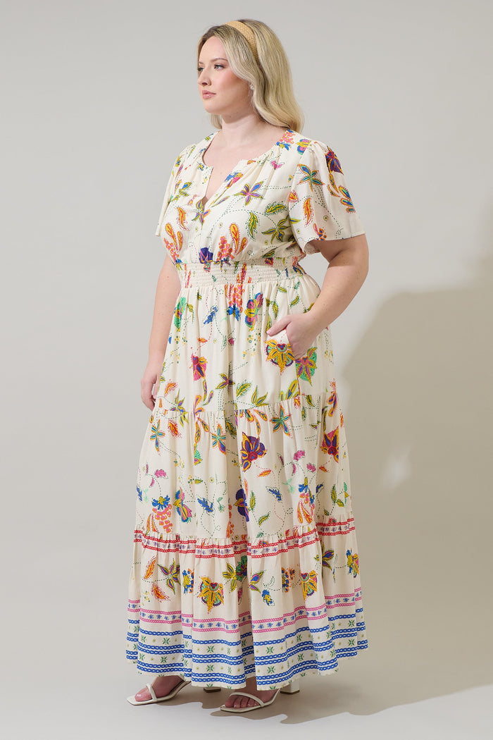 Rony Smocked Maxi Dress Miraflor Curve