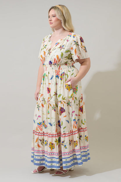 Rony Smocked Maxi Dress Miraflor Curve