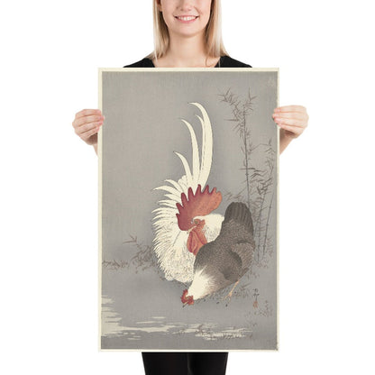 Rooster and Chicken by Ohara Koson, 1900