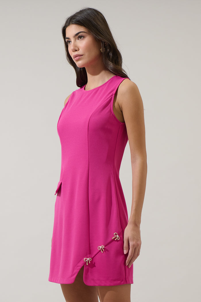 Rosalie Bows Sleeveless Mini Dress